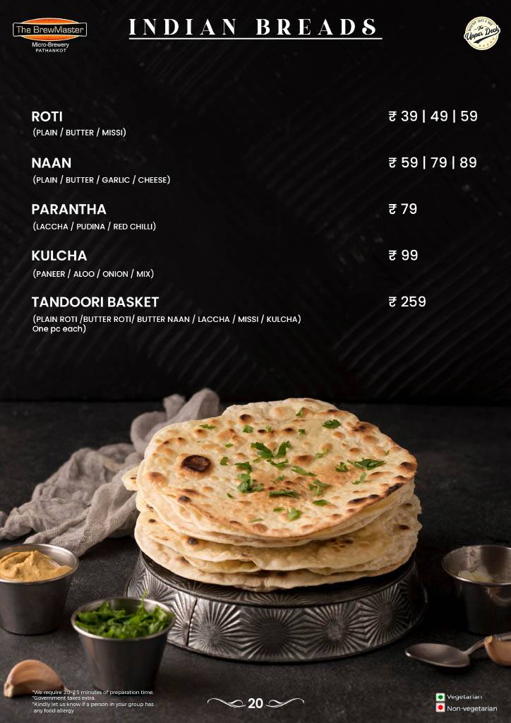 The BrewMaster - Pathankot menu
