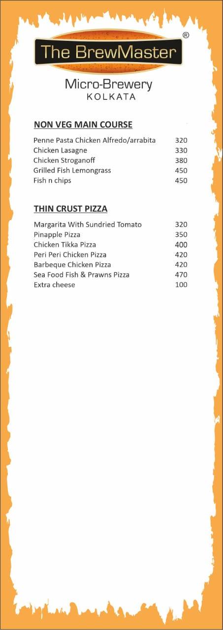 The Brewmaster menu