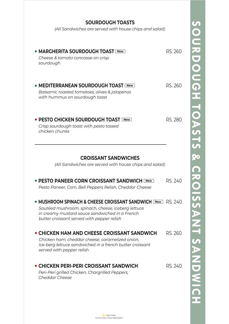 The Cherry Tree Cafe menu