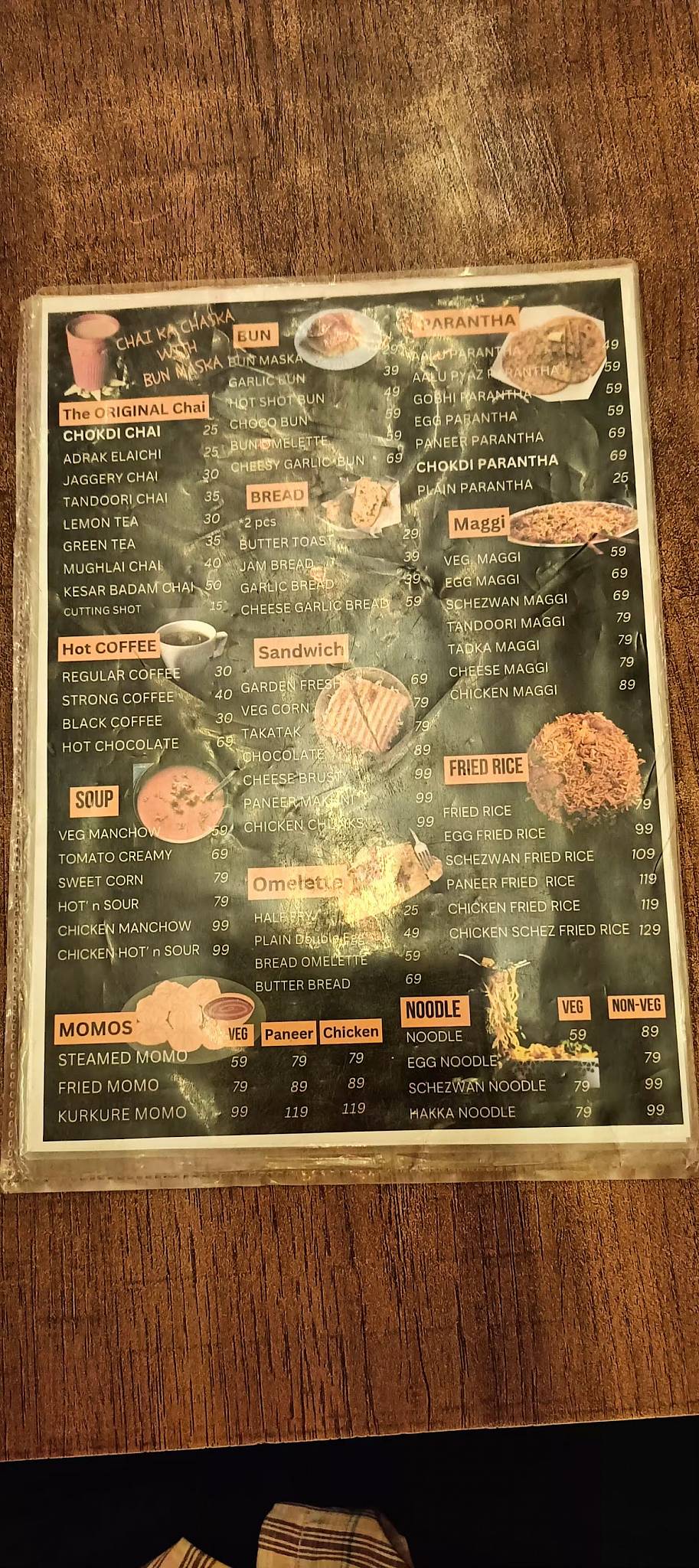 The Chokdi Cafe & More menu