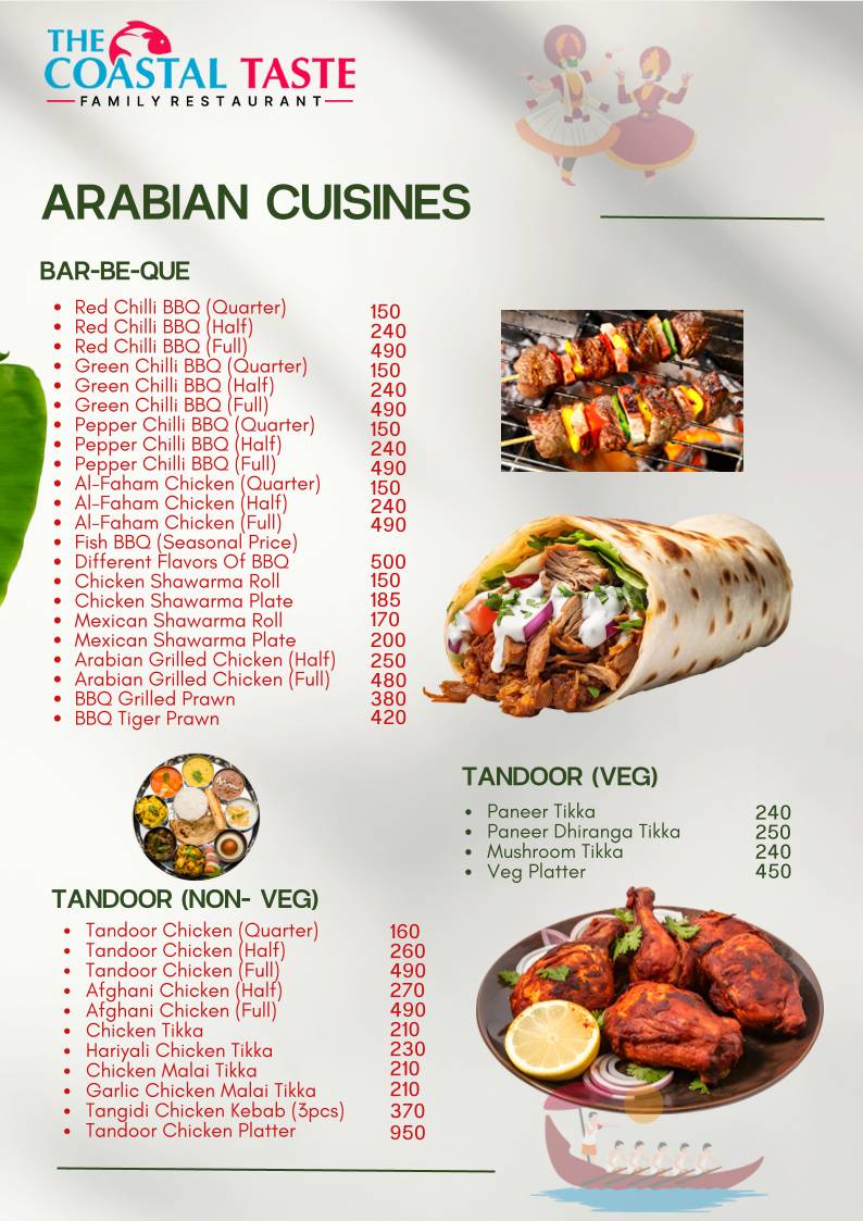 The Coastal Taste Family Restaurant menu