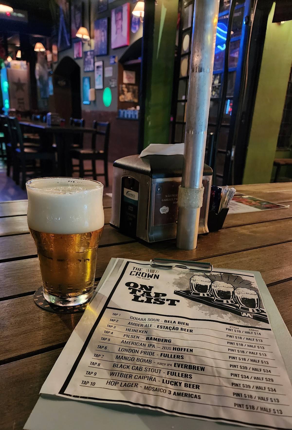 The Crown Tap House cardápio