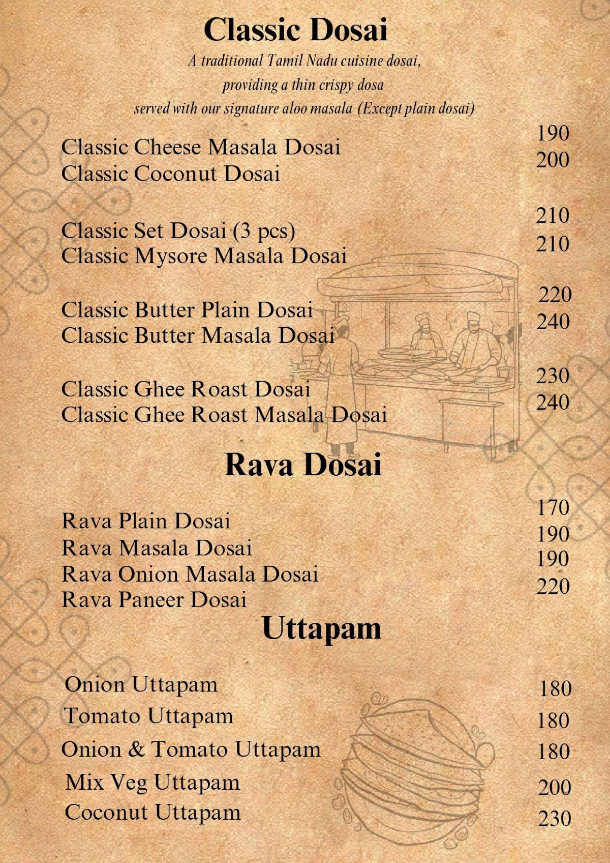 The Dakshiini Cafe Noida sector 18 menu