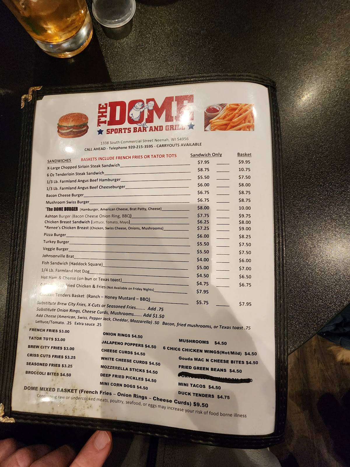 Menu at The Dome Sports Bar & Grill, Neenah, S Commercial St