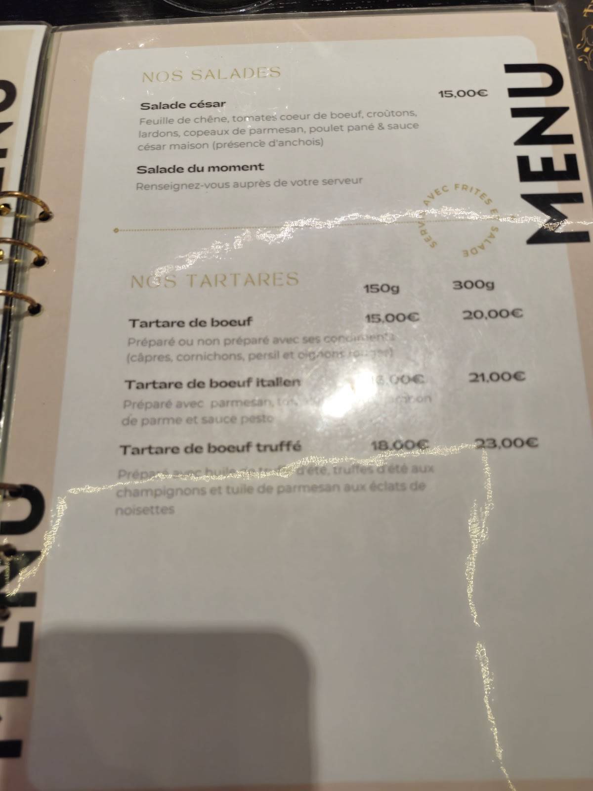 Menu de The Famous Pub