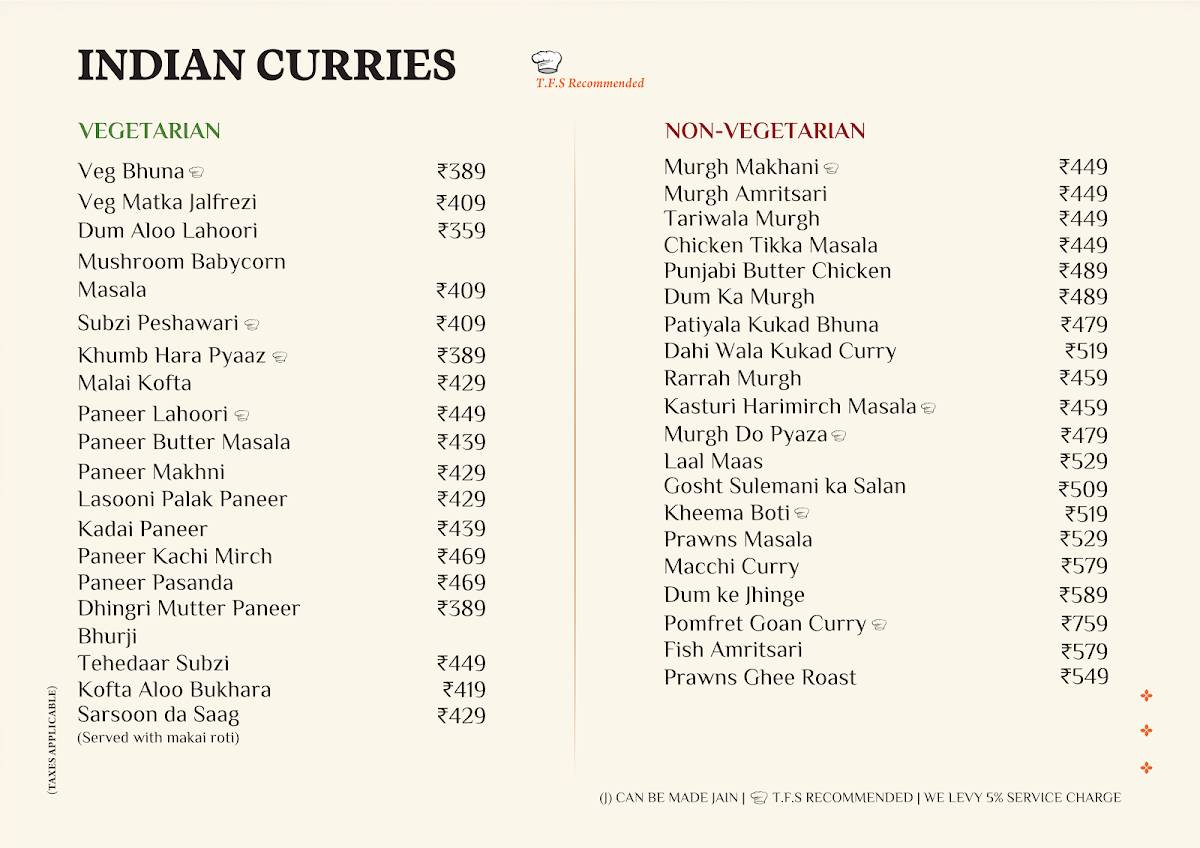 The Food Studio menu