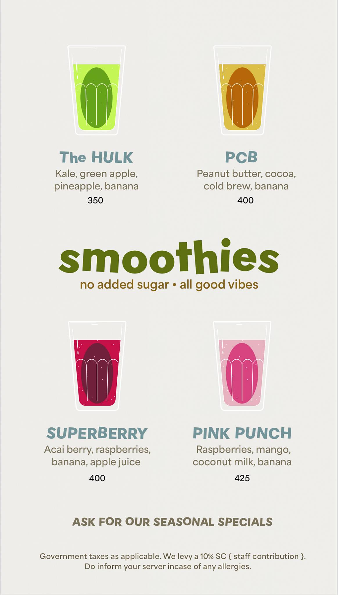 The Grammar Room menu