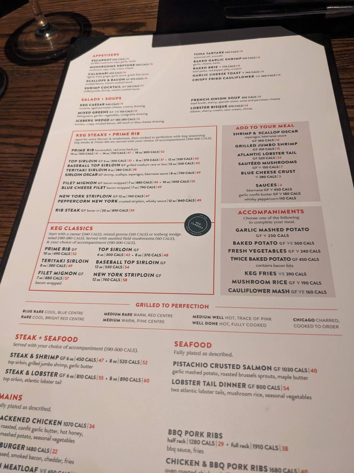 Menu at The Keg Steakhouse + Bar Guelph, Guelph