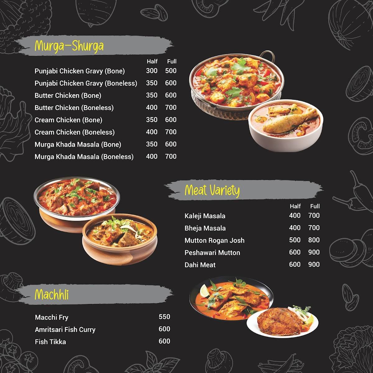 The Punjabi Virsa menu