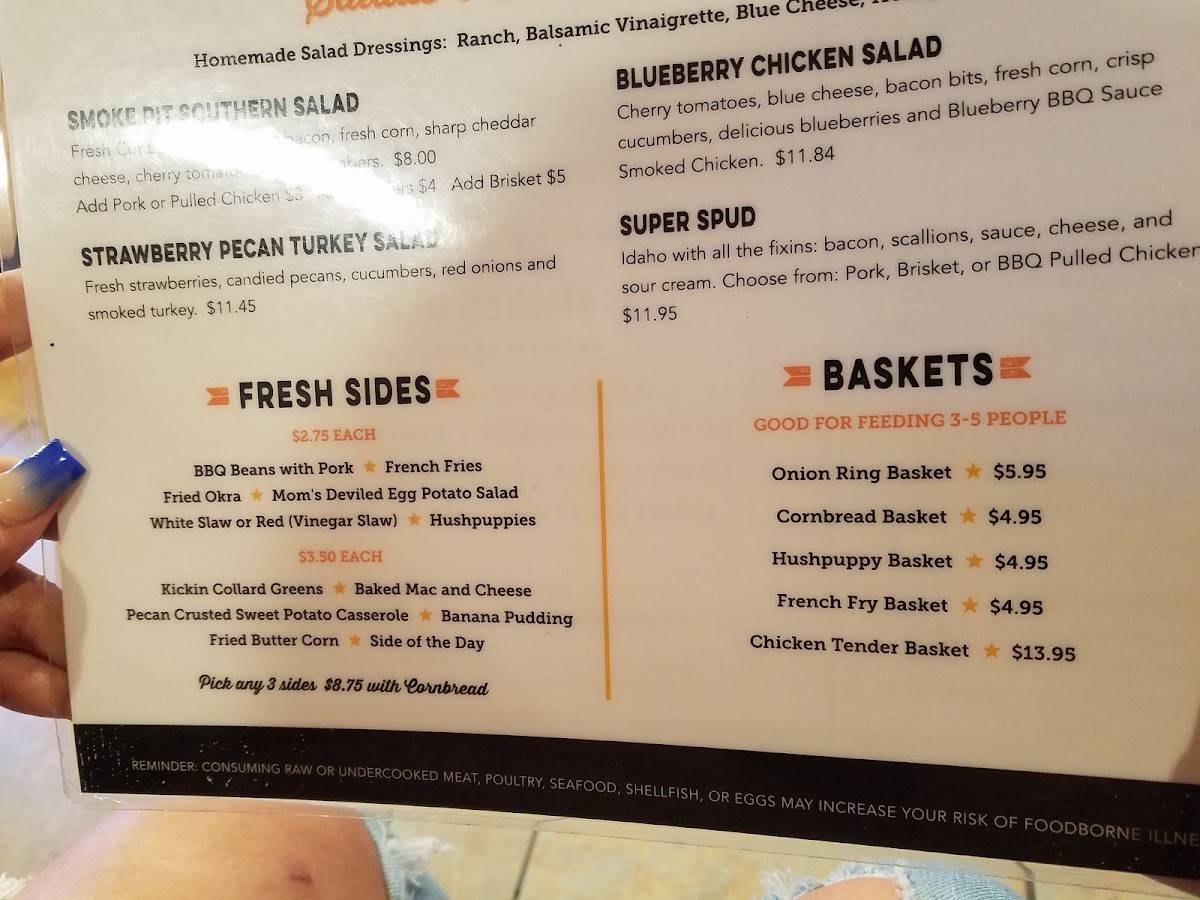 Menu at The Smoke Pit BBQ, Monroe
