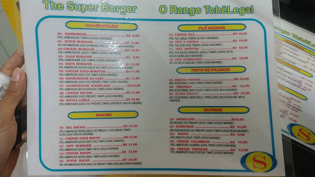 The Super Burger Candeias cardápio