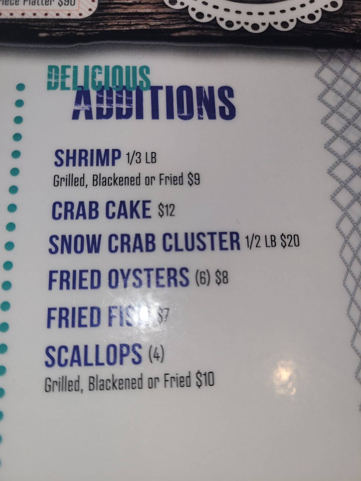 Menu at The Tin Fin Restaurant, Rincon
