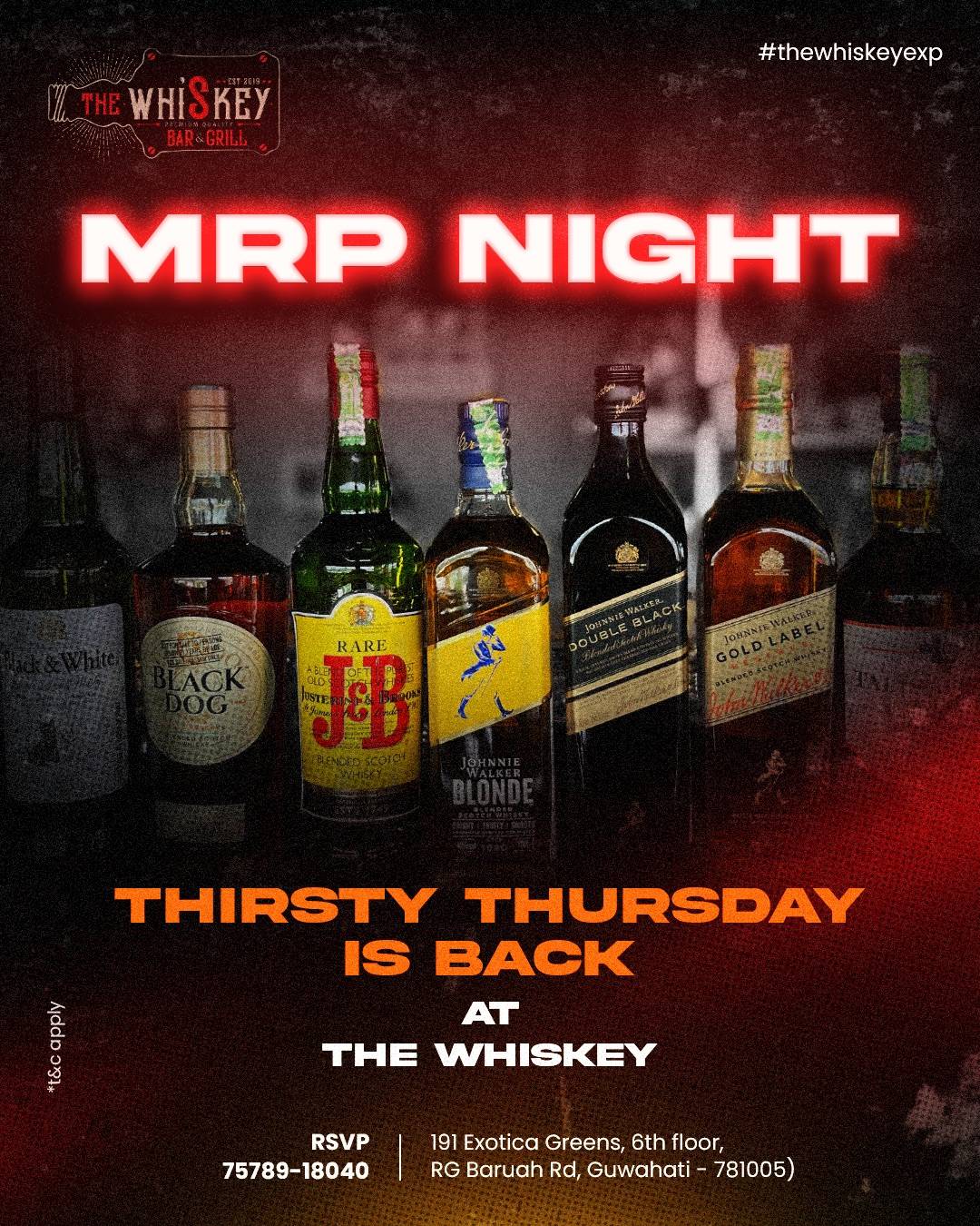 The Whiskey Bar & Grill menu