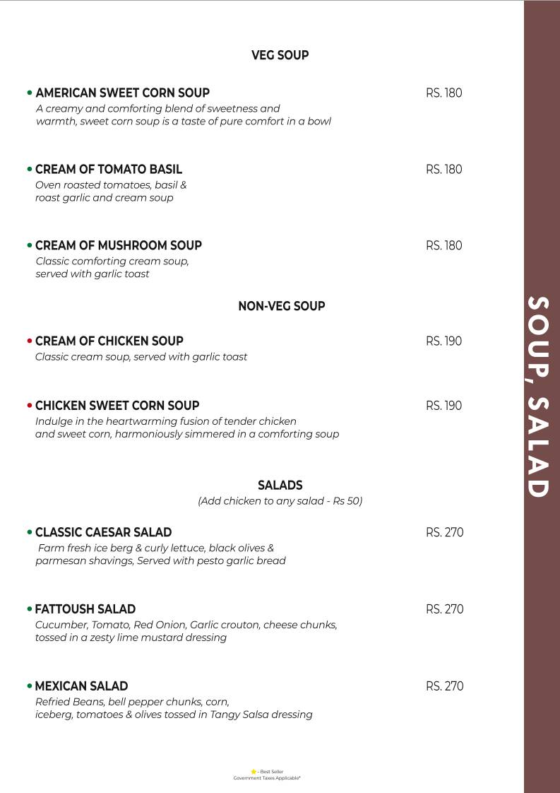 The cherry tree cafe menu