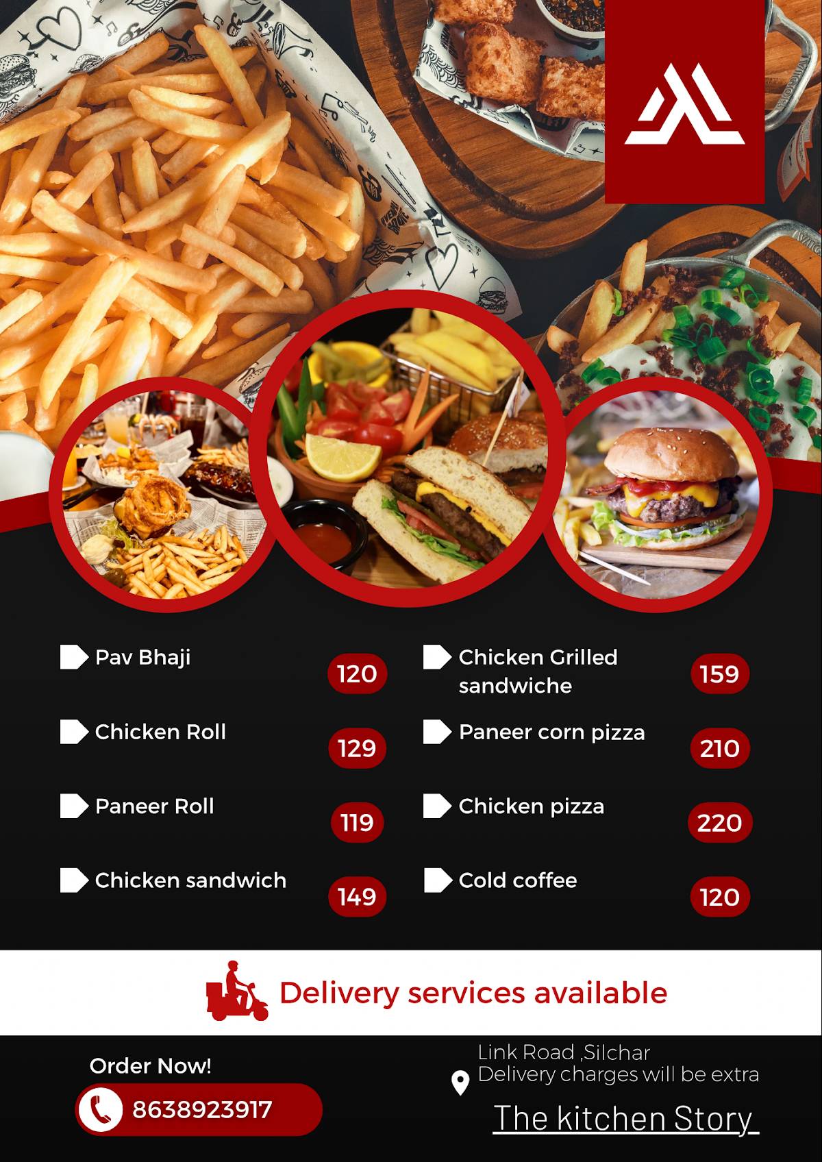The kitchen Story menu