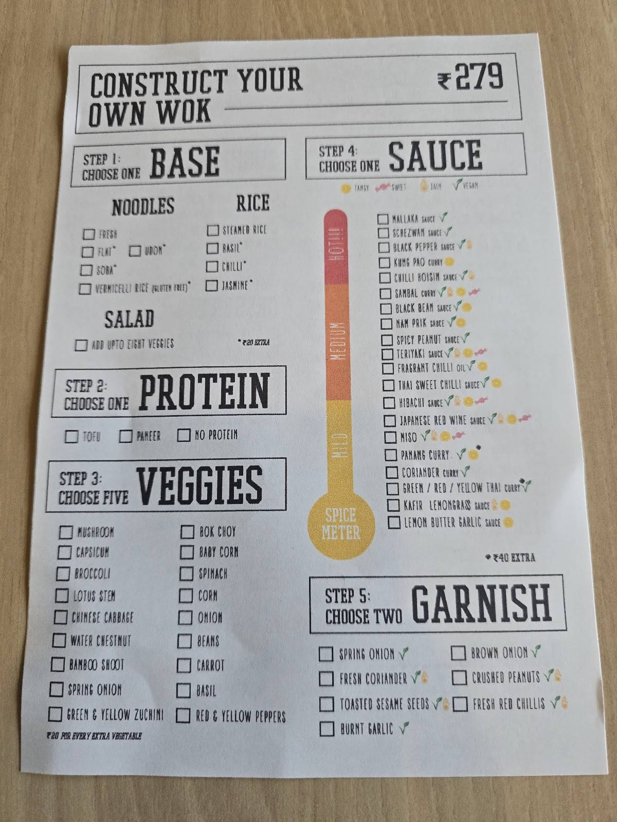 The noodle theory, Mysore (Pan Asian) menu