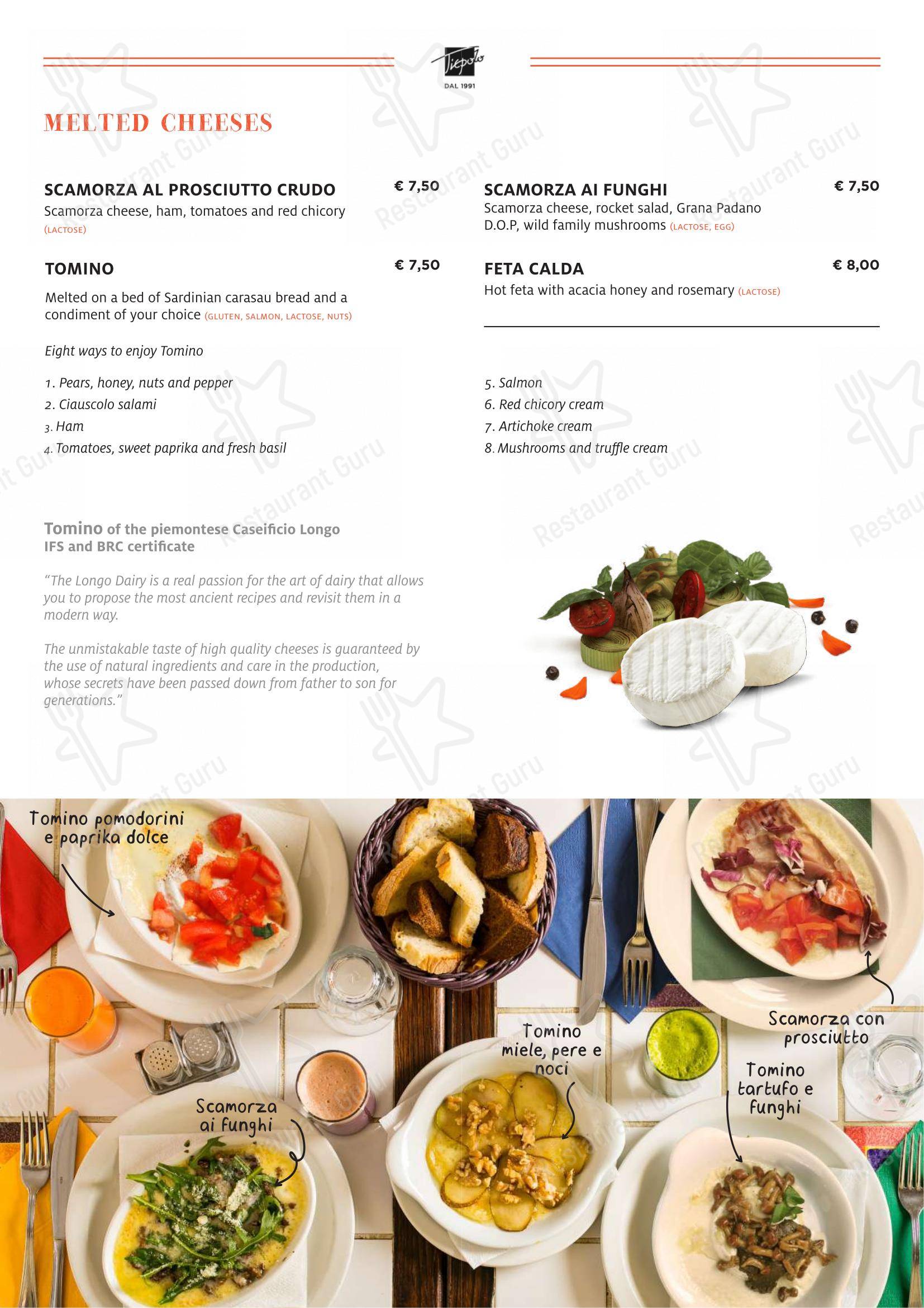 Tiepolo - Bistrot Bottiglieria (Via G Battista Tiepolo) in Roma - Menu bar