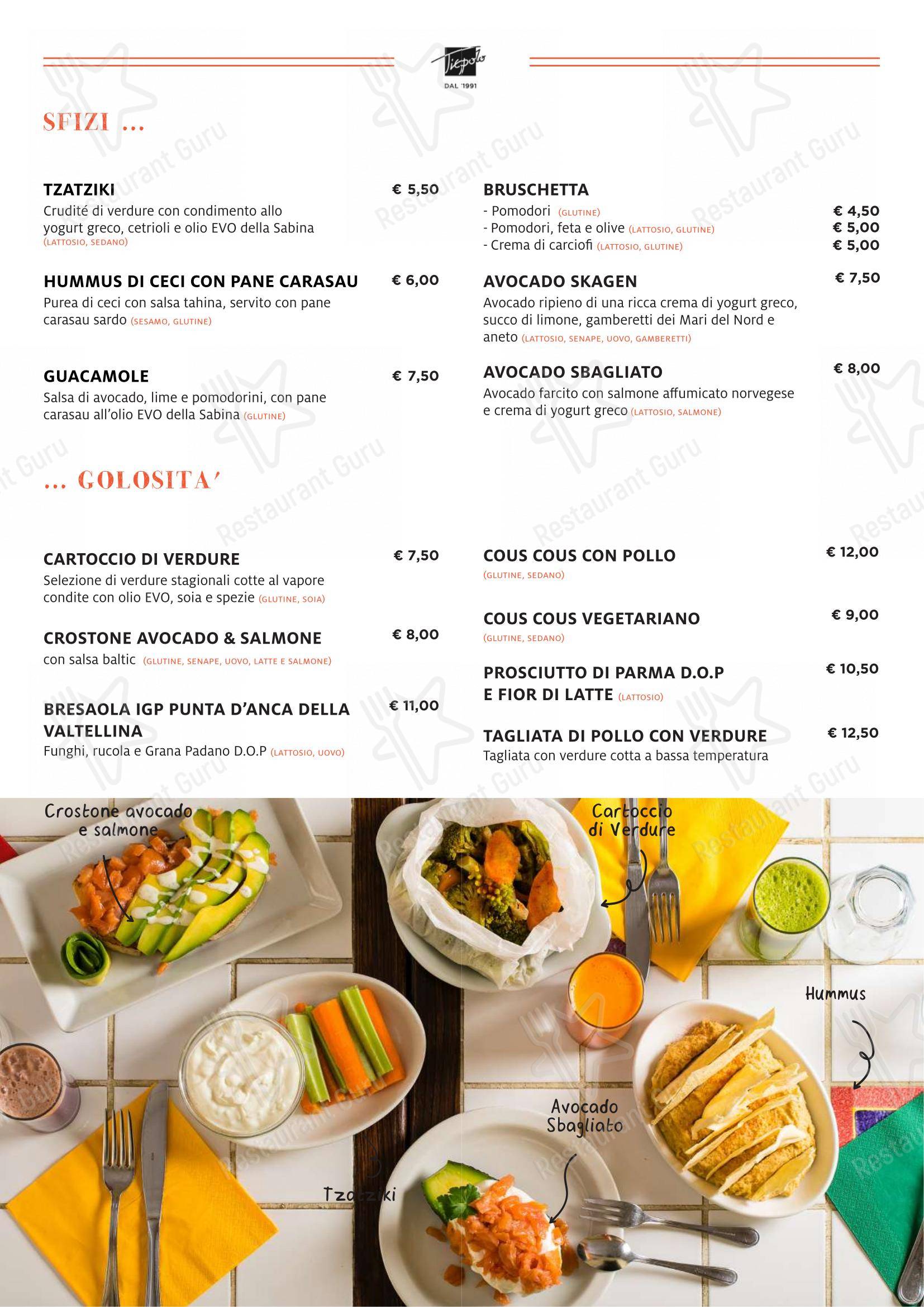 Menu per Tiepolo - Bistrot Bottiglieria (Via G Battista Tiepolo) pub & bar