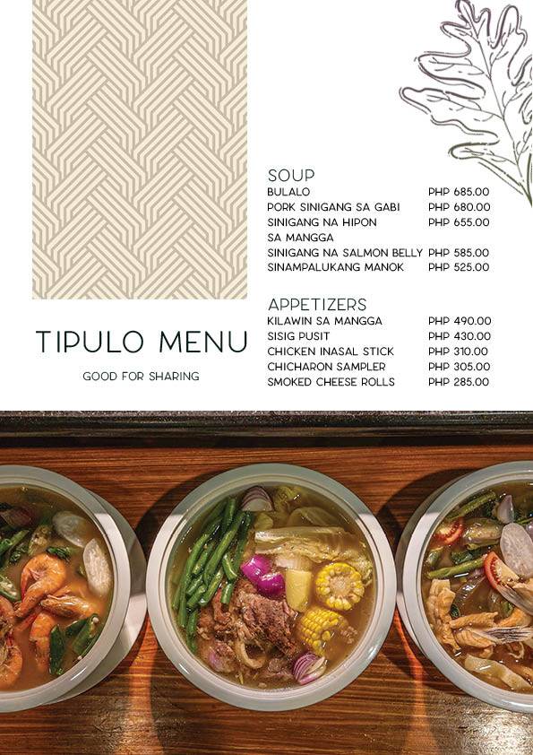 Menu at Tipulo - Modern Filipino Cuisine restaurant, Antipolo