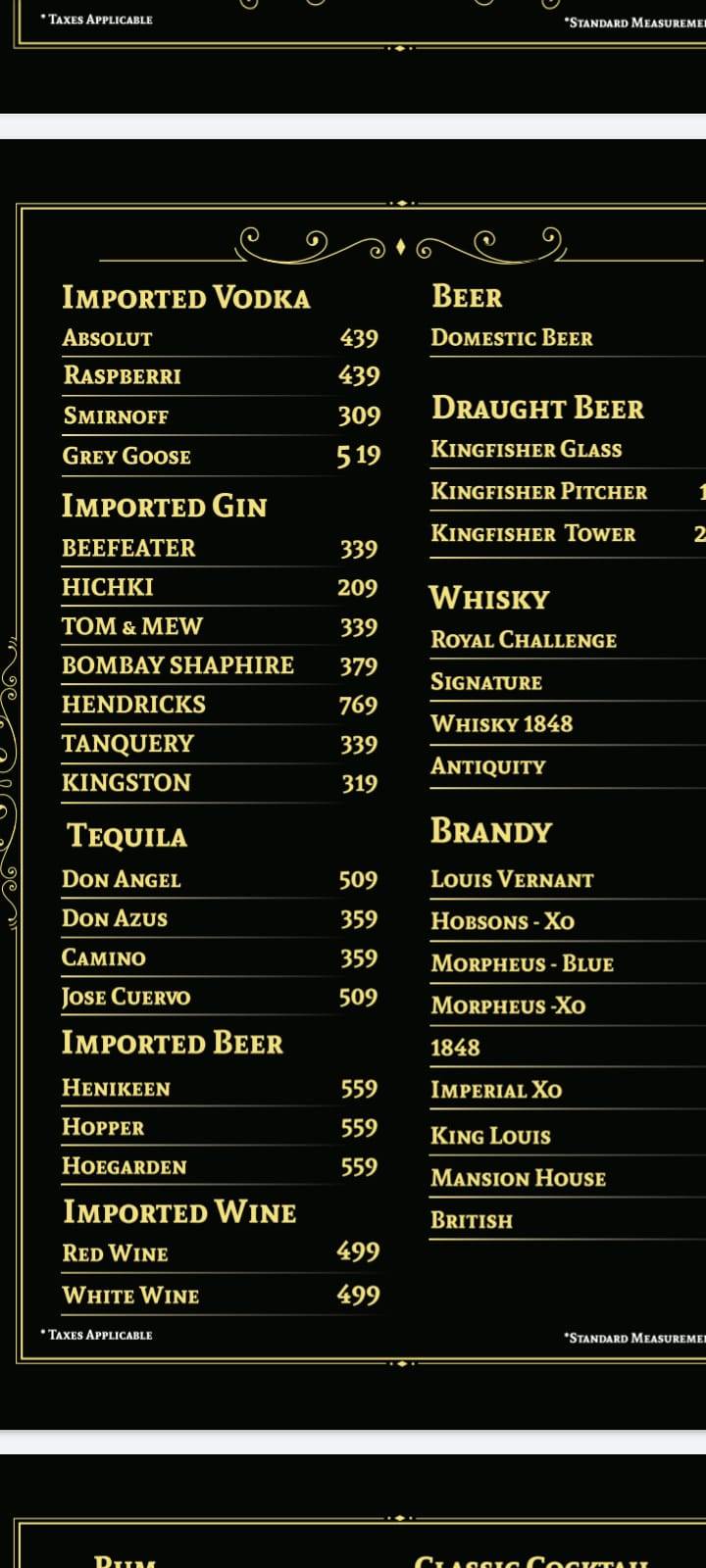 Titos Restobar menu