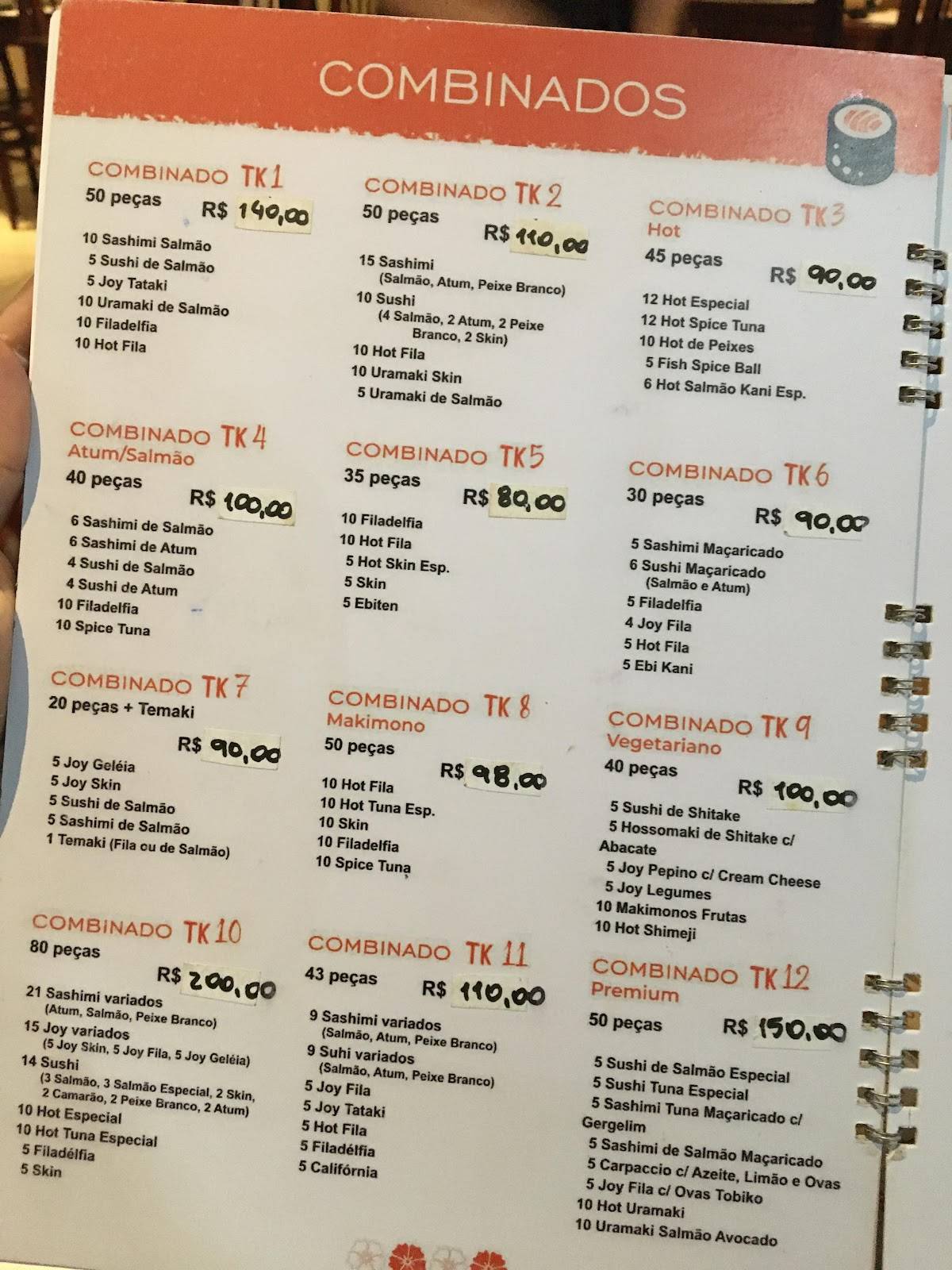 Tokai Sushi Paraty cardápio