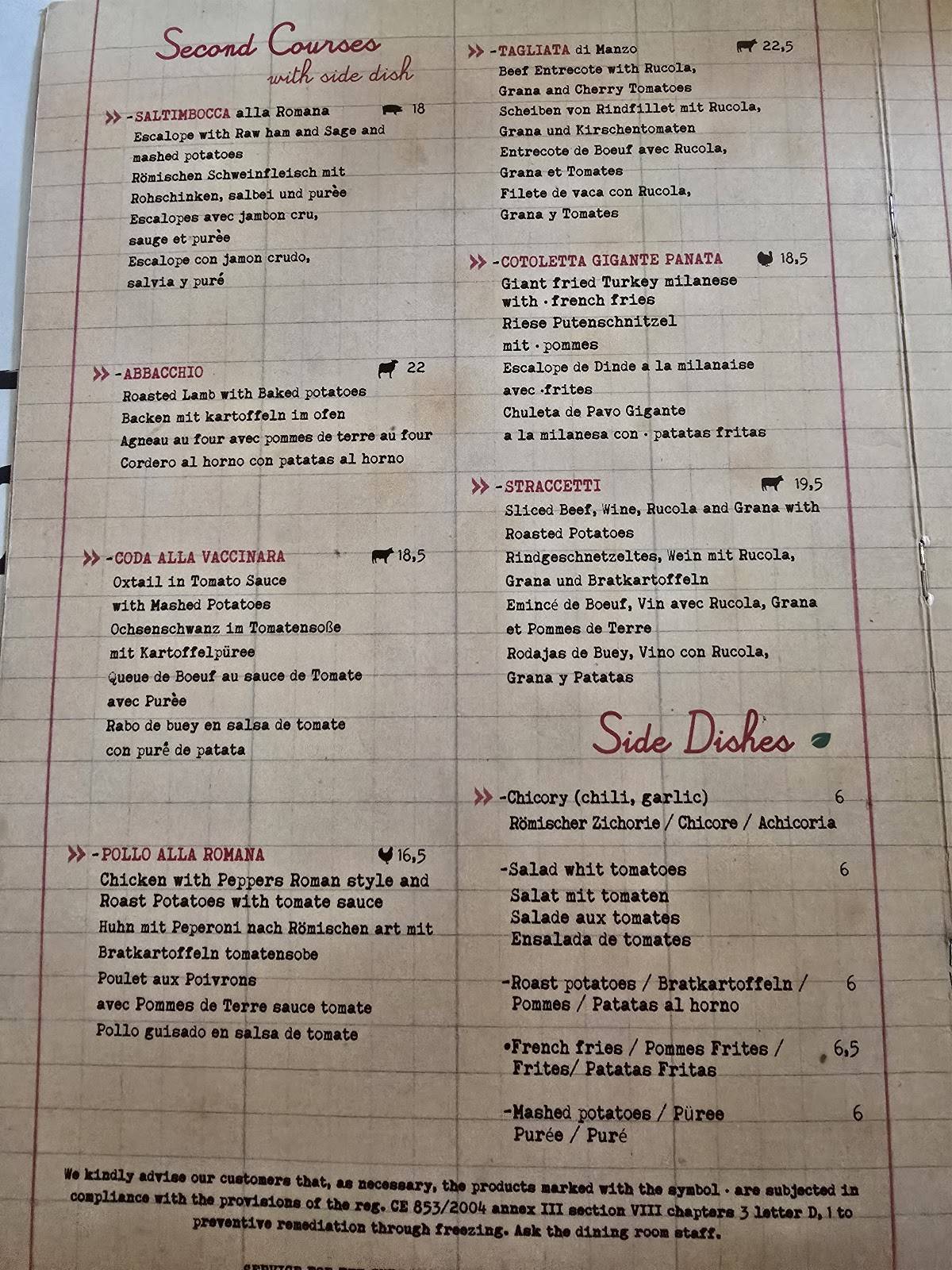 Menu di Tonnarello 