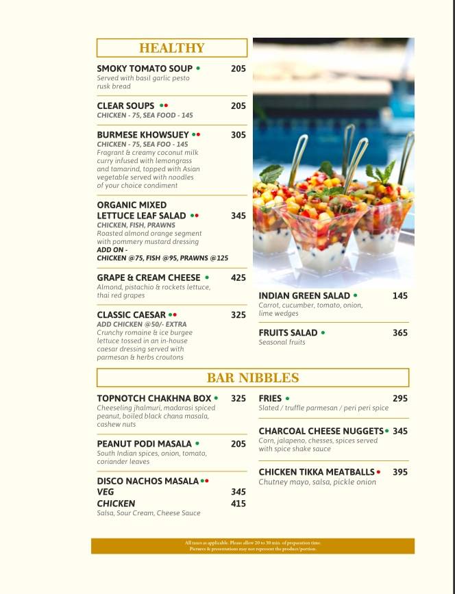 TopNotch menu