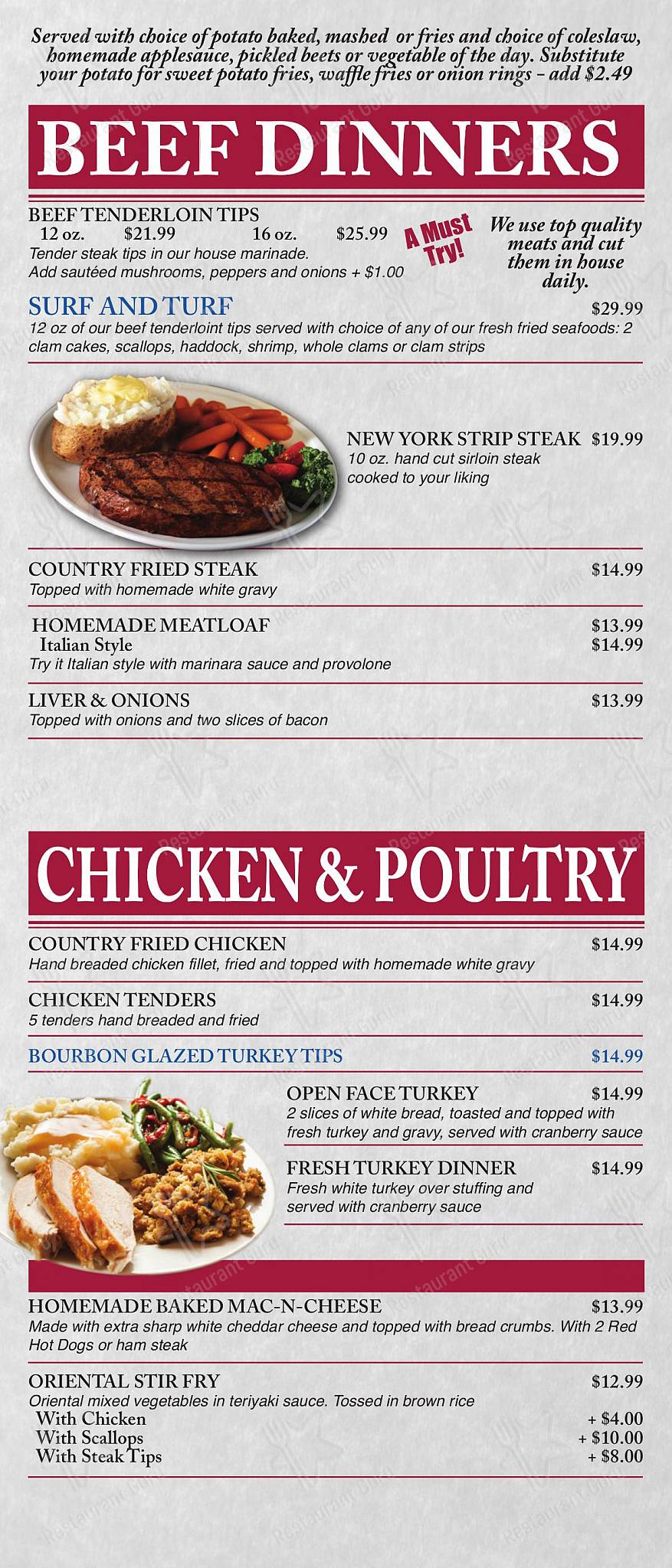 Menu at Town Line Family Restaurant, Lyman, 10 New County Rd