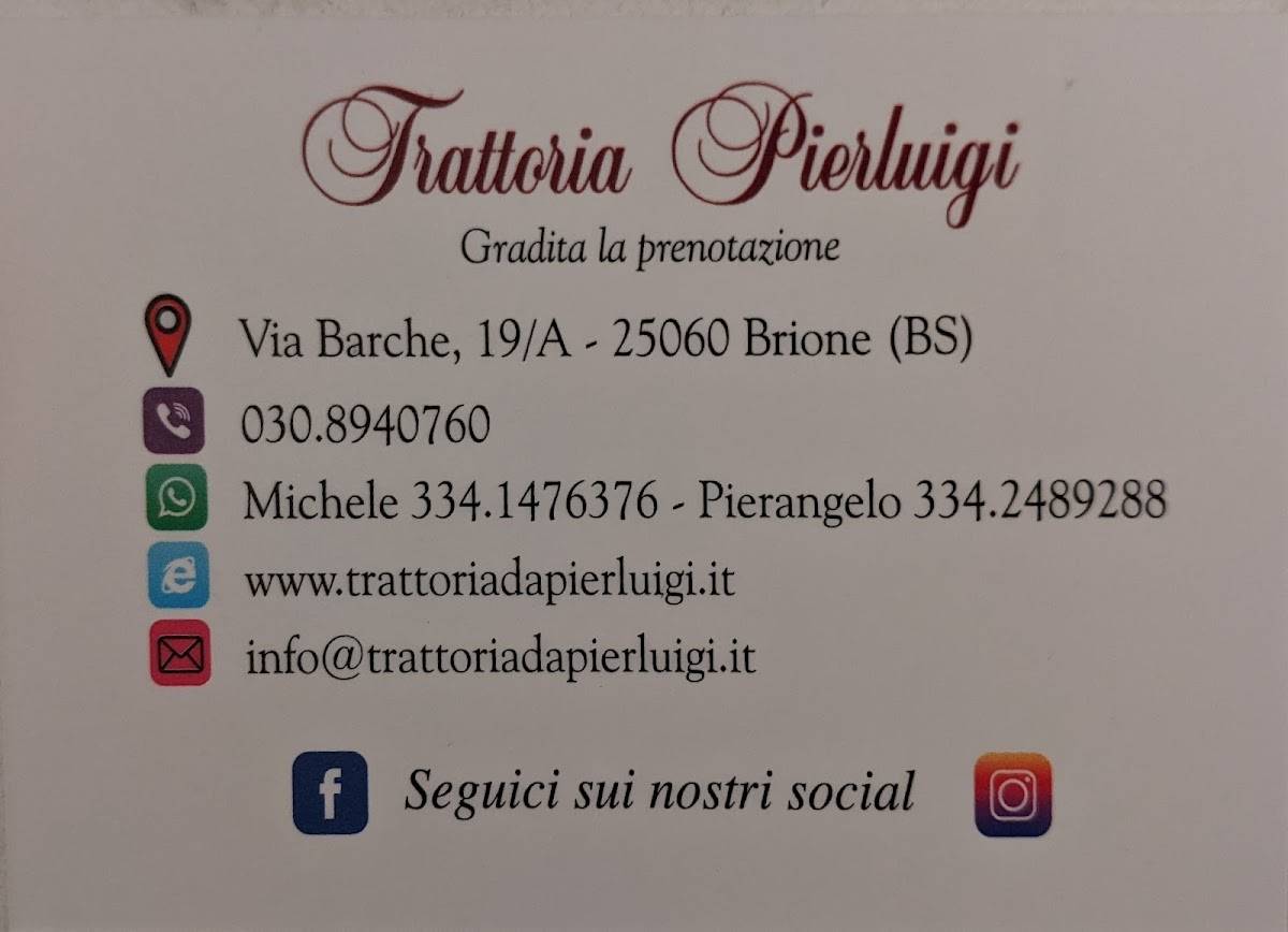 Menu di Trattoria Da Pierluigi 