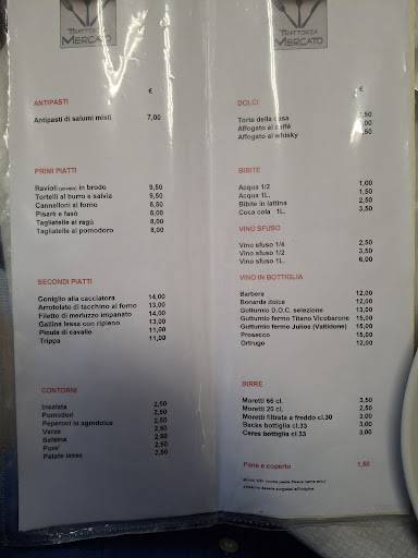 Menu di Trattoria Mercato 