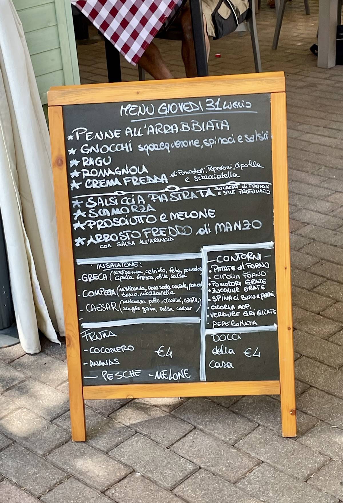 Menu di Trattoria Siro 