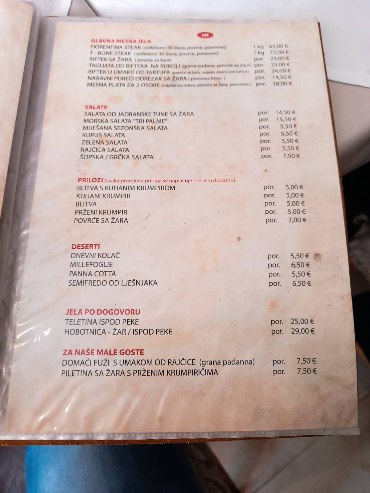Menu di Tri Palme 