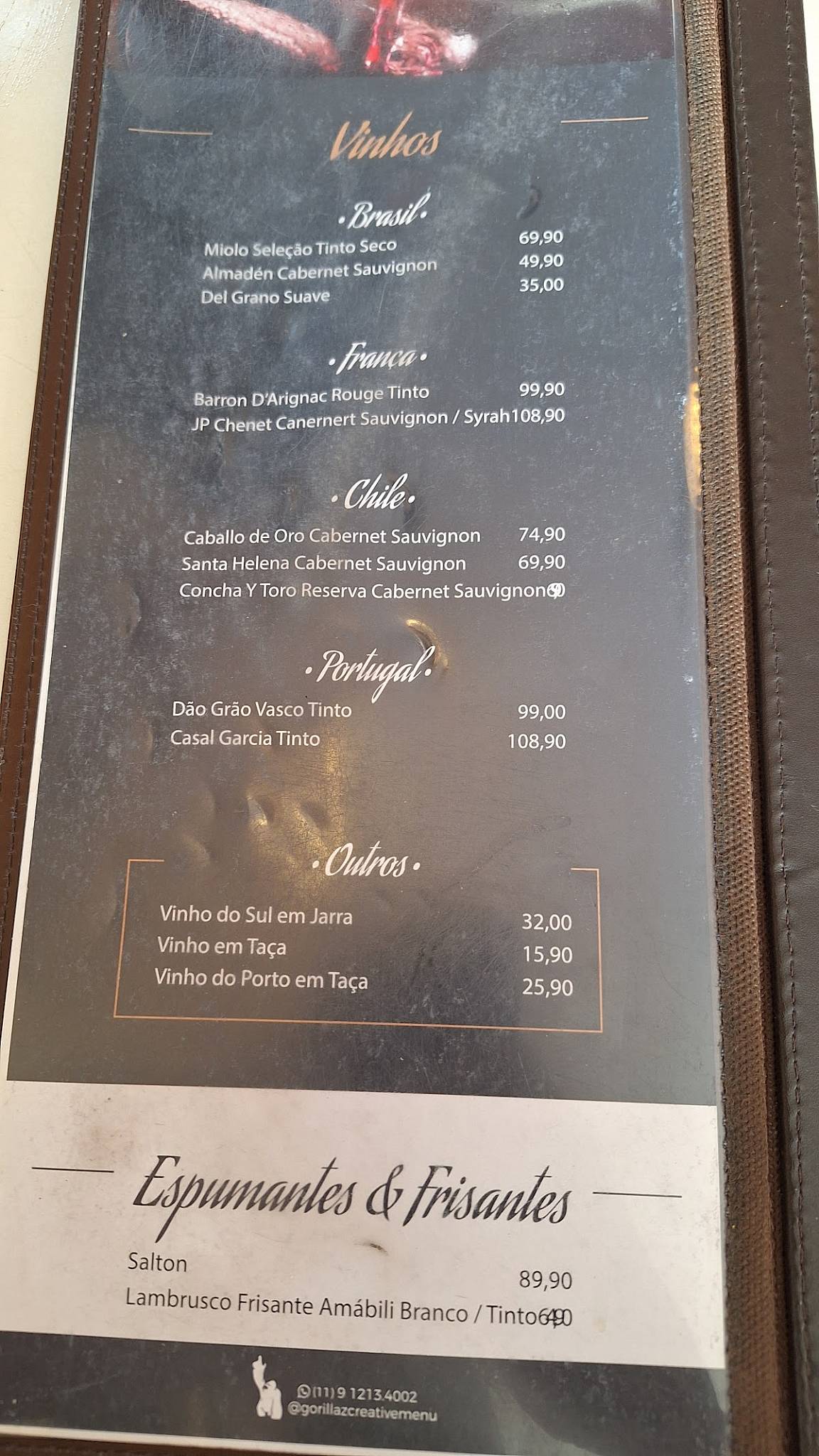 Triângulo do Chopp cardápio