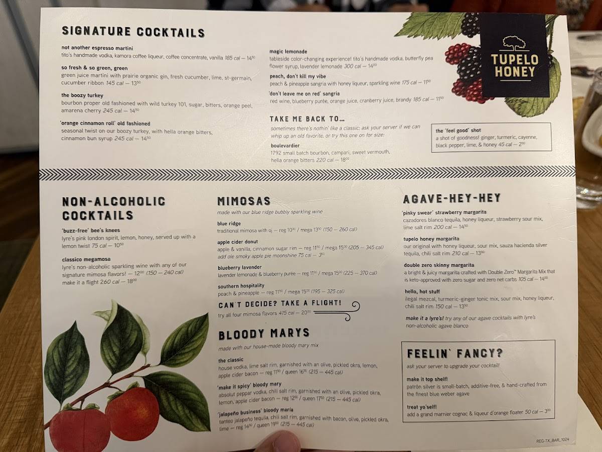Menu at Tupelo Honey Southern Kitchen & Bar, Frisco, Winning Dr