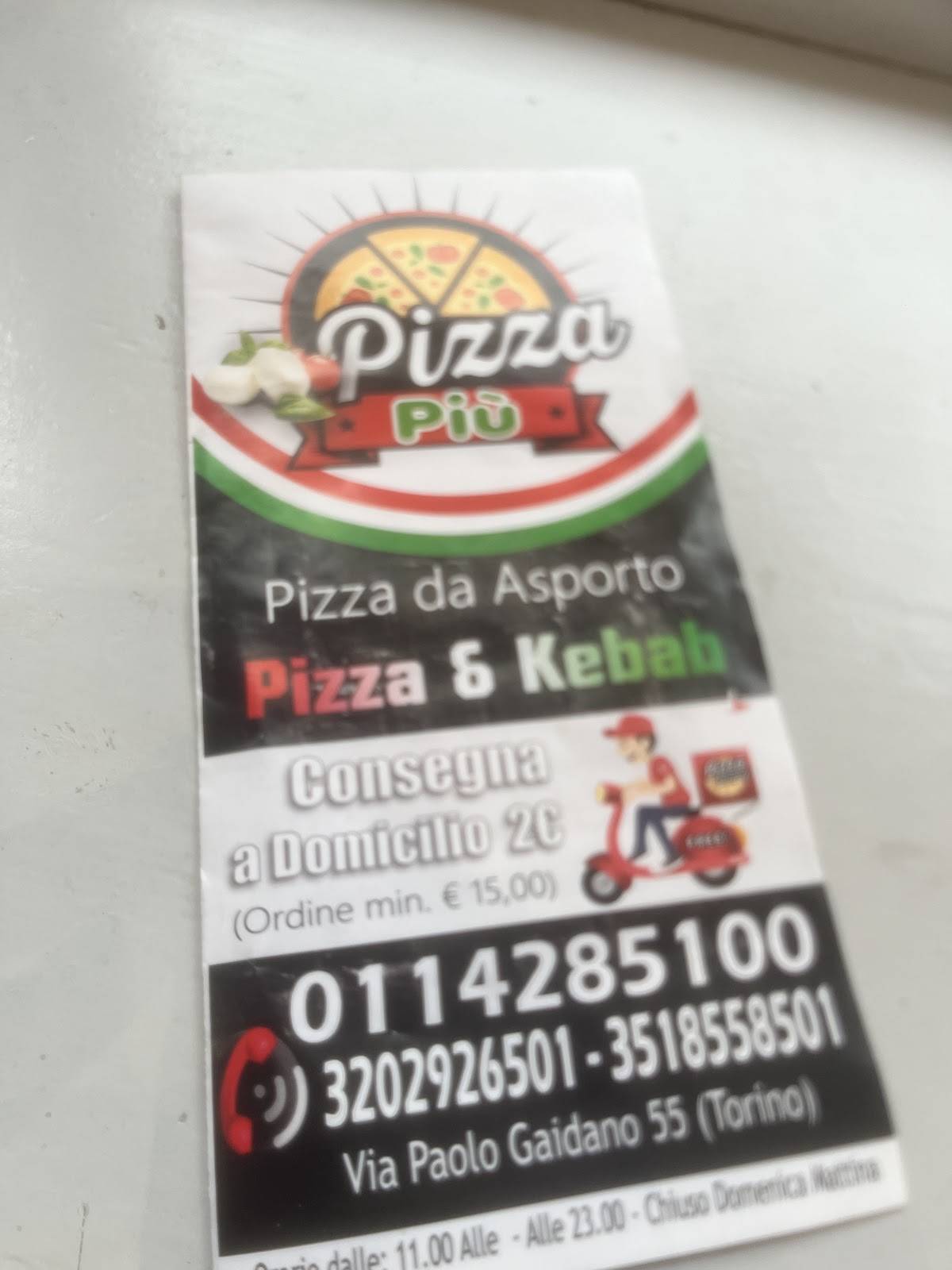 Menu di Pizza Più 