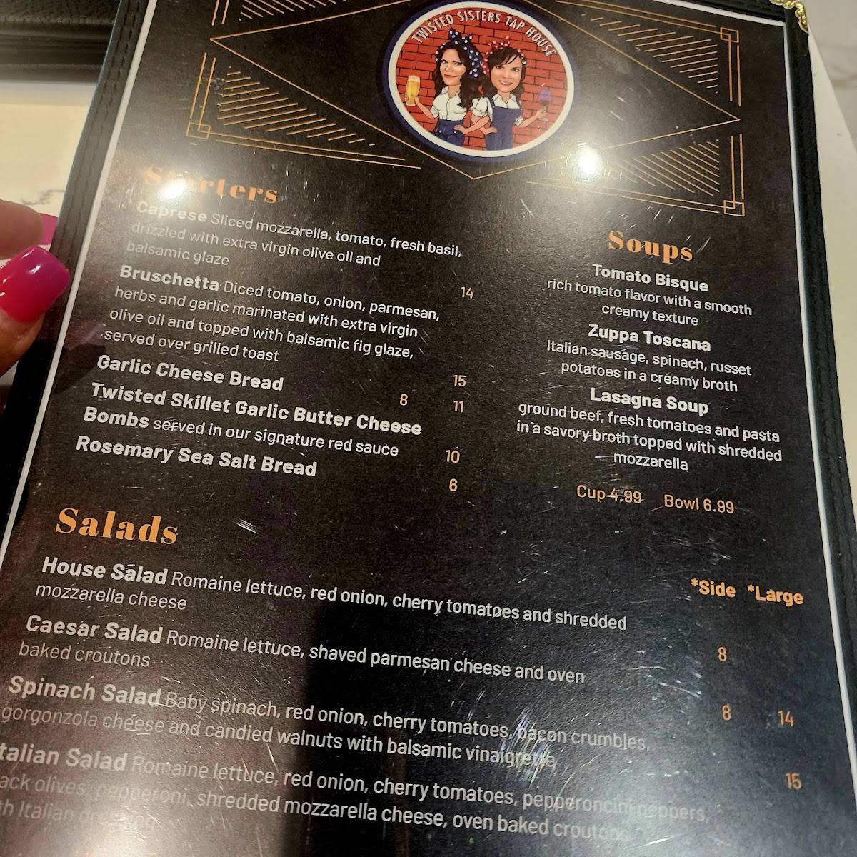 Menu at Twisted Sisters Tap House pub & bar, Midlothian,