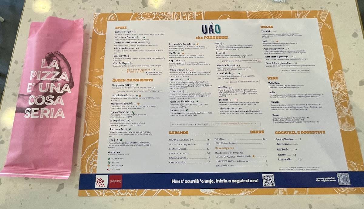 Menu di UÁO Pizza