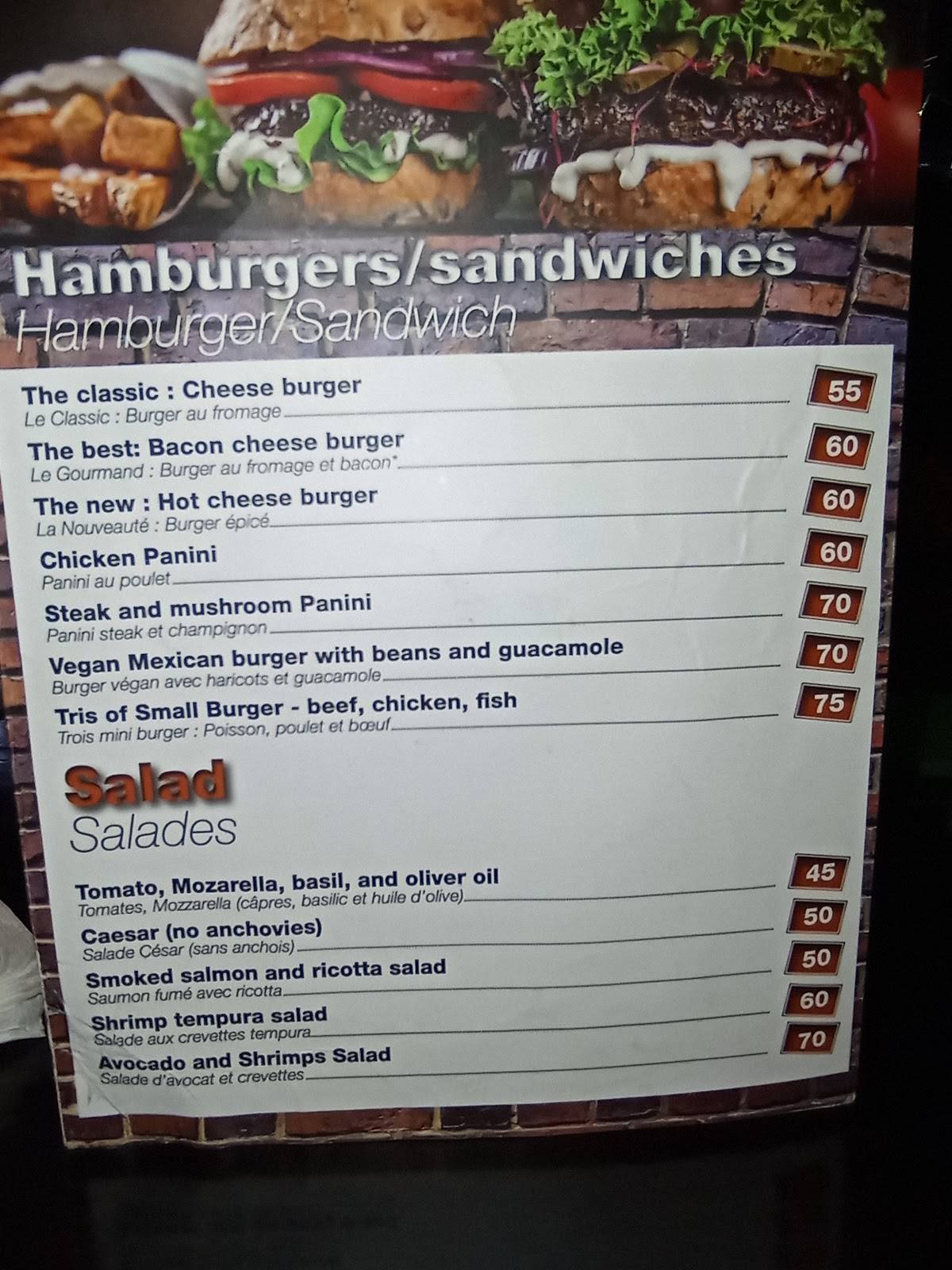Menu de Upstairs