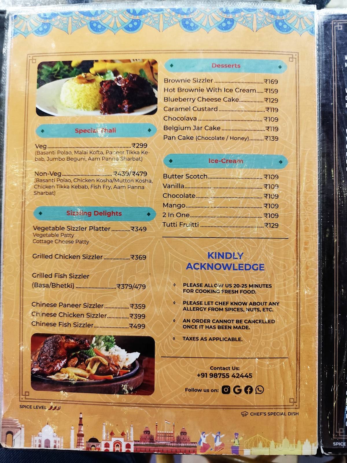 Uttarpara Coffee House menu