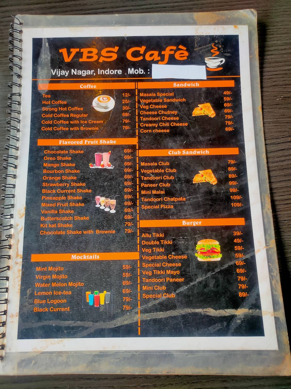 VBS cafe menu