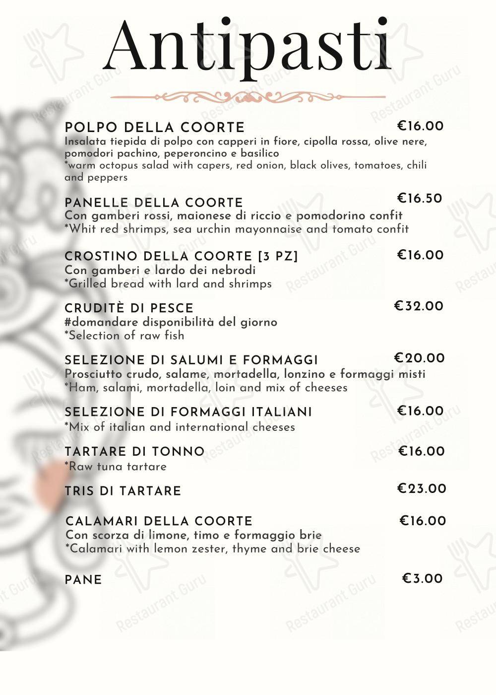 VII Coorte dans Rome - Menu