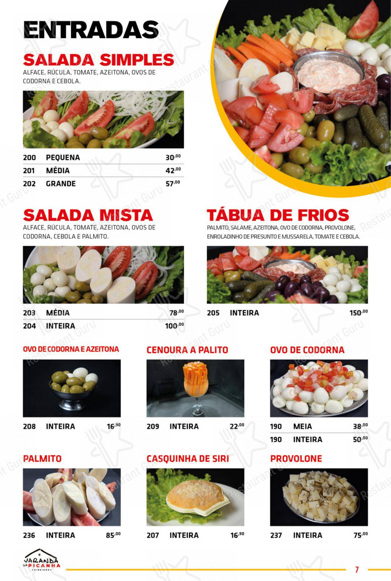 Varanda da Picanha em Ribeirão Preto - Menu