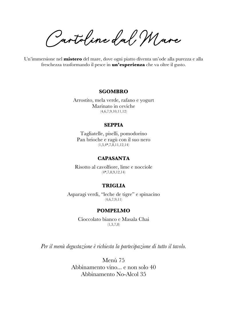 Menu di Vela Ristorante - True Mediterranean Taste