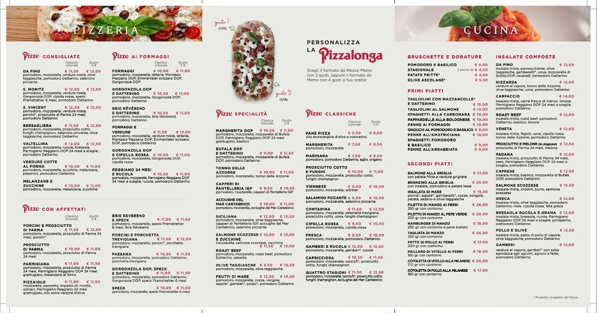 Menu di da Pino Mestre 