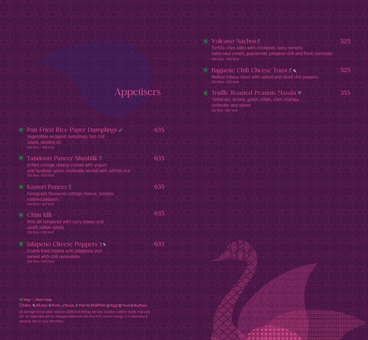 Verandah - The Park menu