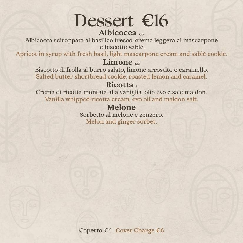 Menu di Vesper Beach Club 