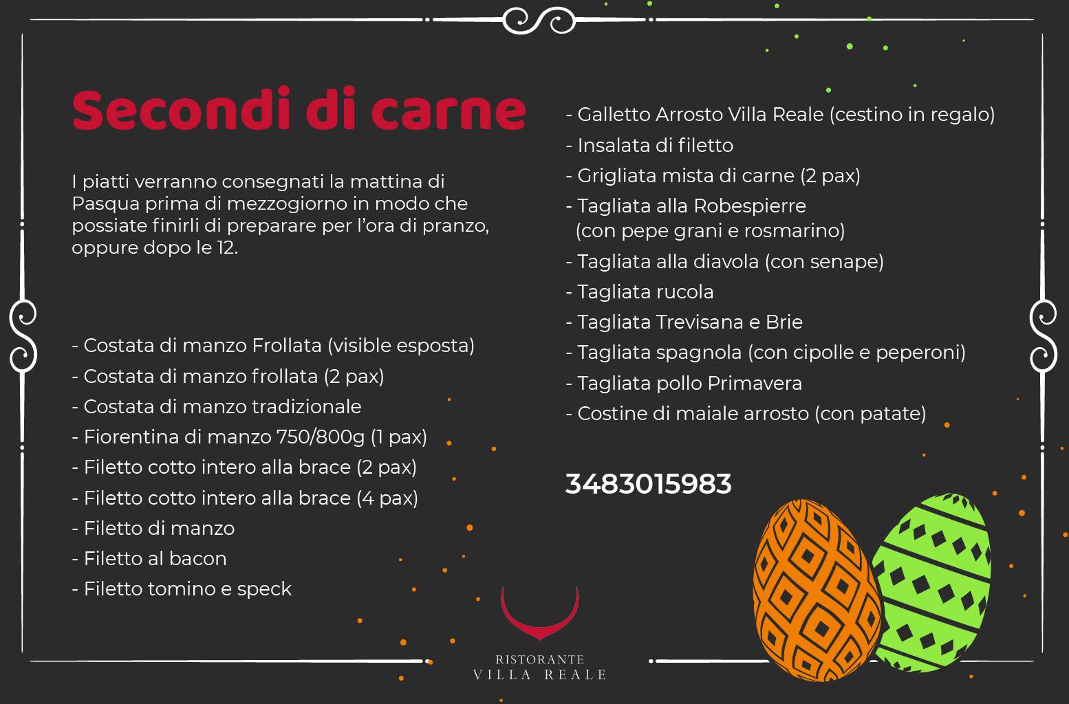 Menu di Villa Reale Ristorante 