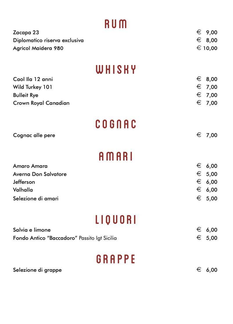 Menu di VintiReci Ristorante Pizzeria Gourmet 