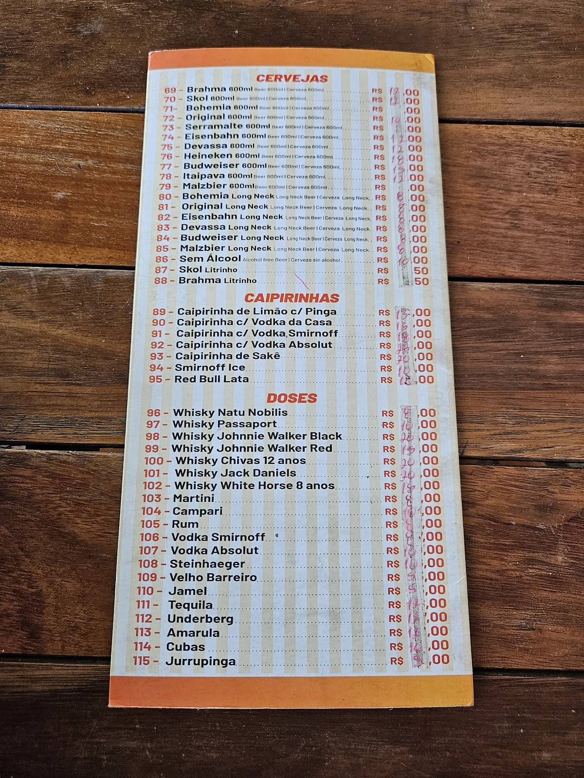 Vitória restaurante e petiscaria cardápio