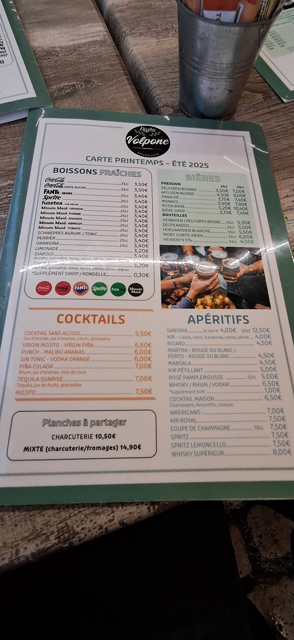 Menu de Volpone